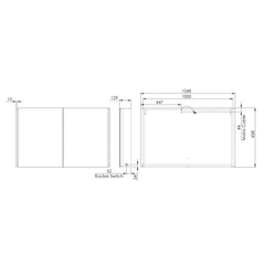 Tavistock Endure 2 Door Mirror Cabinet, 65.8 X 104.8 X 12.9 Cm