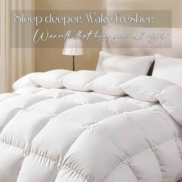 Hotel Quality Feels Like Down Duvet Quilt Luxury Comforter Box Stitched Breathable & Soft Insert Bedding All Seasons Quilt for Summer to Winter Available in 10.5 & 13.5 Tog Single Double King Super King Sizes