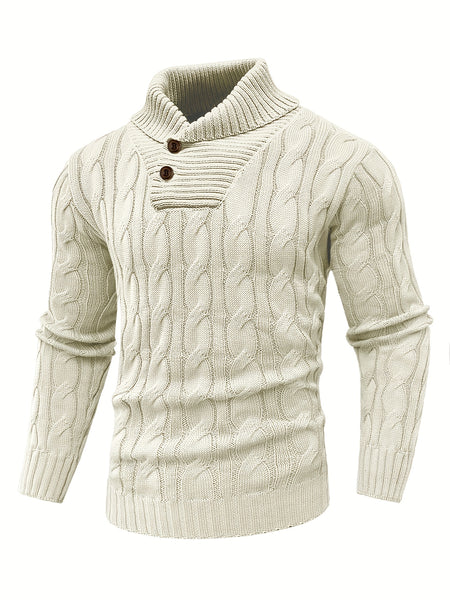 Men's Mature Business Sweater - New Autumn/Winter Lapel Ribbed Knitwear, Fashionable Solid Color Pullover, Suitable for Layering and Wearing Over Clothes