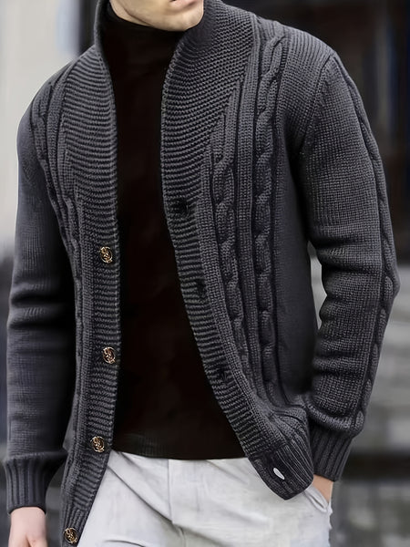 Temujin OBM Men's Fashion New Twist Solid Color Knit Long Sleeve Pullover Sweater
