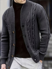 Temujin OBM Men's Fashion New Twist Solid Color Knit Long Sleeve Pullover Sweater