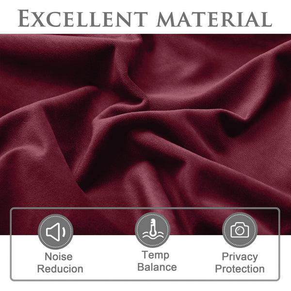 2pc Luxury Velvet Curtain Panels with Free Matching Velvet Cushion Cover – Thermal Insulated Grommet Top Drapes, Energy Saving Curtain Panels for Bedroom & Living Room Home Decor, Perfect Holiday Gift