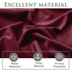 2pc Luxury Velvet Curtain Panels with Free Matching Velvet Cushion Cover – Thermal Insulated Grommet Top Drapes, Energy Saving Curtain Panels for Bedroom & Living Room Home Decor, Perfect Holiday Gift