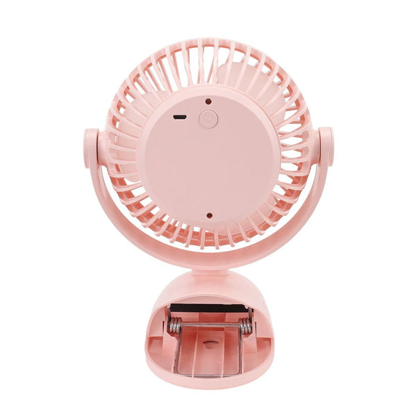 Mini USB Rechargeable Clip Fan, 4-Speed Quiet Fan, 360° Adjustable Fan, Pink Portable Fan, Removable & Cleanable, Clip-On Design Fan, 19.5x13x13cm