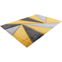 Luxury Soft Shaggy Area Rug – Modern Non-Shedding Geometric Triangles Design, High-Pile Plush Living Room Carpets, Large Thick Rug for Bedroom, Kitchen, Lounge & Home Décor – Contemporary Floor Rug & Mats