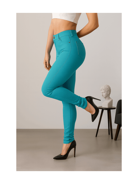 Women’s High-Waisted Stretch Jeans LOOK Jeggings Slim Fit Skinny Denim Trousers – Comfortable, Soft, Pull-On Elastic Waist Pants for Shaping Body Contour, Casual Everyday Wear, Lightweight, Breathable, Stretchy Jean Leggings, Fashion Essentials, Slimming