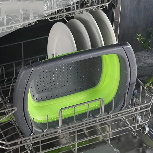 1pc Collapsible Colander, Colander Strainer Over The Sink, Vegetable & Fruit Colanders Strainers With Extendable Handles, New Kitchen Essentials Perfect For Over The Sink Veggies And Fruit, Foldable Strainer For Kitchen, Kitchen Accessories