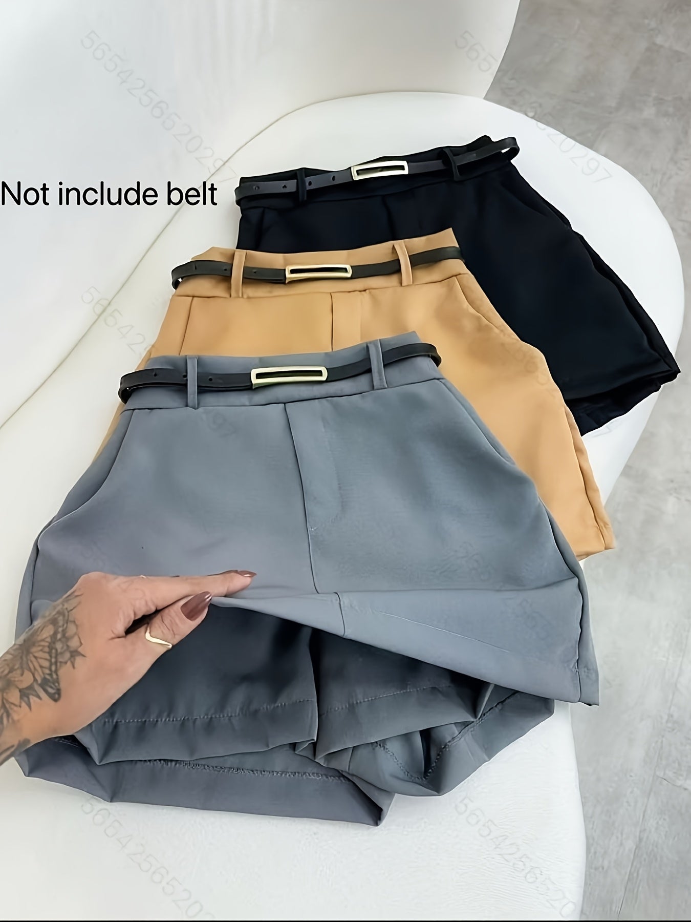 Ladies' Stylish Shorts Skirt Set of 3 Without a Belt [ASD1]