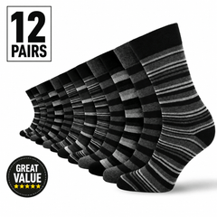 12 Pairs -Mens Cotton Rich Crew Socks | Honeycomb Comfortable Non-Tight Top Soft Breathable Stretch | Fit UK Size 6-11 | Everyday Casual Work Sports Running Gym Socks