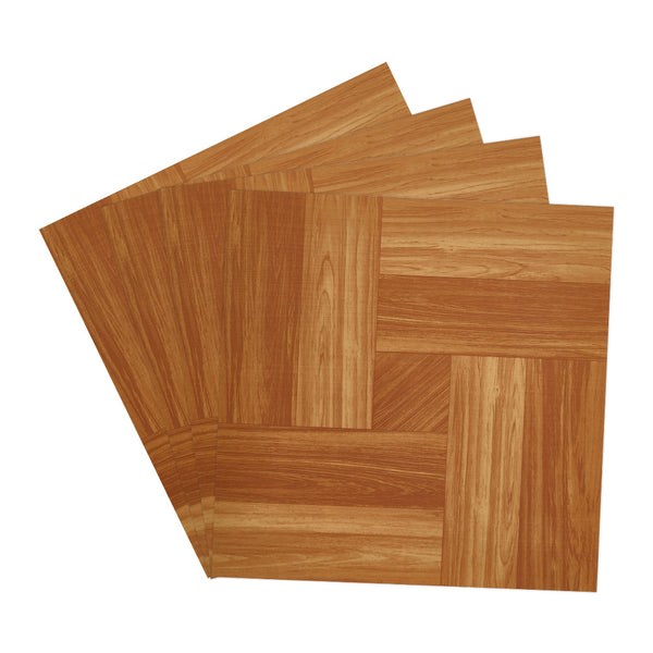 LIVINGANDHOME 30-Pack Self-Adhesive Vinyl Floor Planks Stickers, Wood Effect Flooring Tiles, 12