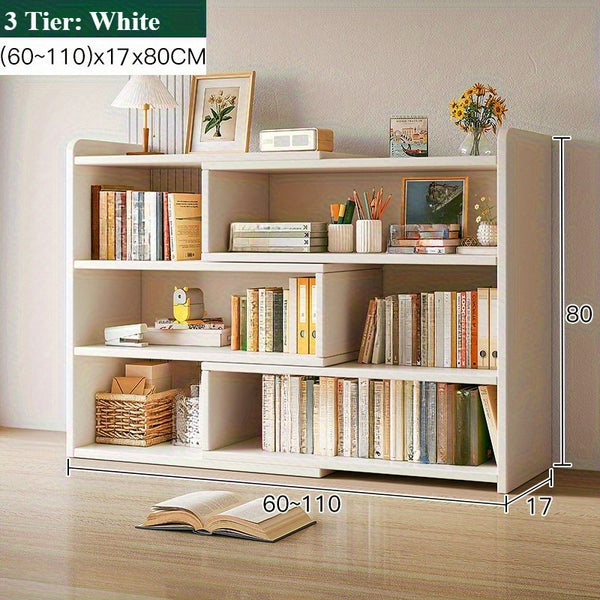 Expandable Desktop Bookcase, Freestanding Multi-layer Bookshelves, Adjustable Width Bookshelf Book Shelf Storage Unit, Multifunctional Storage Rack Book Shelf for Home Office Storage Organization