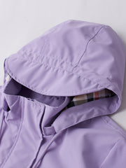 Drawstring Waist Hooded Zip Up Coat, Casual Long Sleeve Coat for Fall & Winter, Women's Clothing