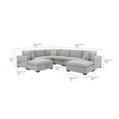 Thomasville Grey Fabric 8 Piece Modular Sofa