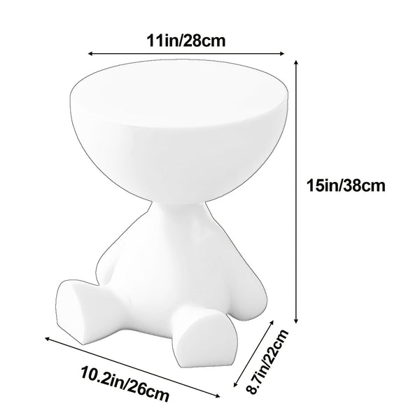 Modern Coffee Table Suitable for Small Spaces - Easy-to-Assemble Plastic Table with Top, Contemporary Bedside Desk for Living Room, Balcony, Office - Low-Maintenance Furniture (No Wood)
