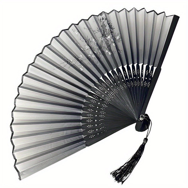 Stylish Retro Floral Butterfly Folding Hand Fan - Lightweight Durable Plastic, Multi-Color Options for Line Dancing, Popping, Weddings & Parties - Elegant Gift for Women