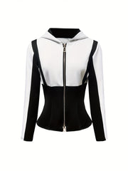 Patchwork Color-Block Casual Jacket - Niannian