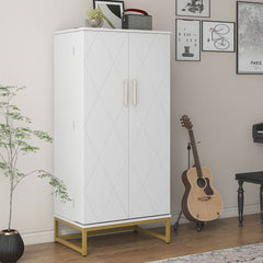 129.54cm Kitchen Cupboard Pantry with Doors And Adjustable Shelves, White Storage Cupboard, Freestanding Storage Cabinet for Kitchen, Living Room And Dining Room Kitchen Organizers And Storage