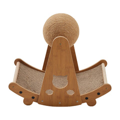 Cat Ball Scratcher with Solid Wood Stand Interactive Climbing Frame for Indoor Cats Durable Handwrapped Protecting Furniture Fun Exercise for Kittens and Pets