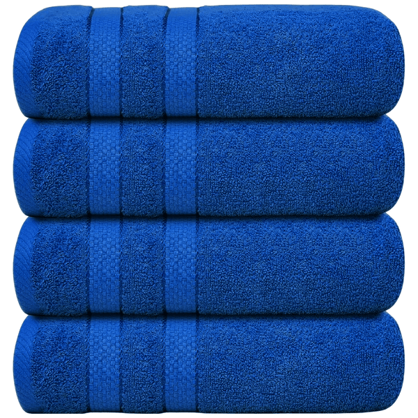 4 X Large Jumbo Bath Towels 100% Egyptian Cotton -75 x 150 cm- Soft Quick Dry Hotel Spa Big Bathroom Towels Set