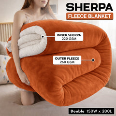 1pc Luxurious Double-Sided Sherpa Throw Blanket – Soft, Warm & Cozy Contemporary Blanket, Machine Washable, Perfect for Couch, Bed, Office & Travel, Ideal Gift