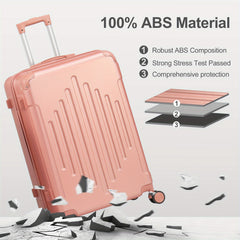 3pcs Luggage with Corner Protectors, 20/ 24/ 28-Inch, Durable Hard Shell, 360 Spinner Wheels, Multifunctional Large Capacity, Lightweight Travel Suitcase