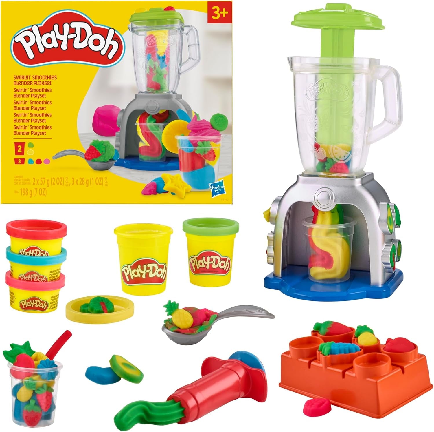 Play-Doh Rainbow Swirl Ice Cream Playset for Toddlers, Non-Toxic Modelling Compound Set, Crafts for Kids, Creative Toys for 3+ Year Olds