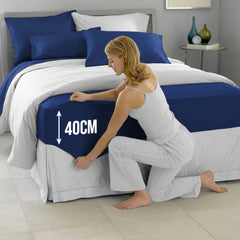 40cm Extra Deep Fitted Sheet – Solid Color Deep Pocket Sheet, Soft & Breathable Microfiber Bedding, All Seasons, Hotel-Quality, Machine Washable, Single, Double, King & Super King Sizes