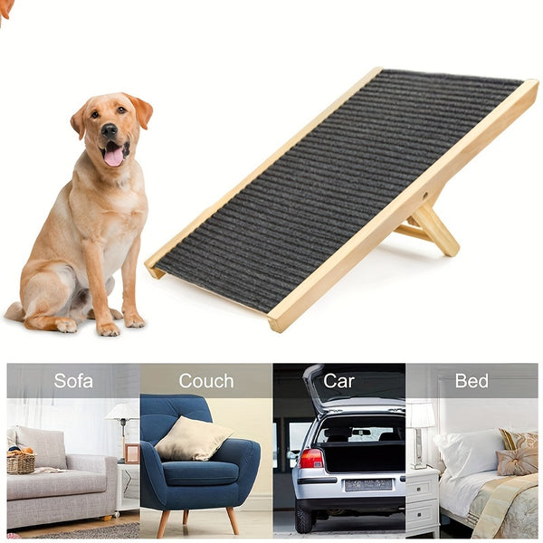 Dog Stairs Foldable Non-Slip Pet Ramp Adjustable Heights Ladder For Car Sofa Bed