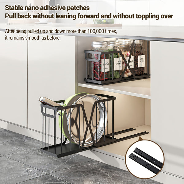 Pull Out Cabinet Organizer, Kitchen Storage Rack, Pull Out Drawers for Countertop and Cabinet, Sliding Rack, Ideal for Kitchen Miscellaneous Items, Available in 1pc or 2pcs Set