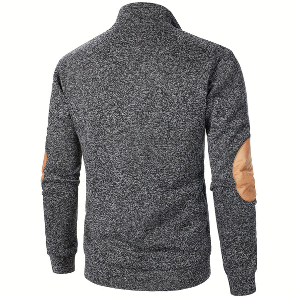 Men'S Long-Sleeve Casual Knit Shirt with a Stand Collar for Autumn And Winter, Suitable for Golf And Camping, Sold in a Set of Three