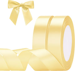 G2PLUS White Stain Ribbons - 22M Thick Fabric Gift Wrap Ribbons for Crafting, Wedding & Valentine'S Day Decoration