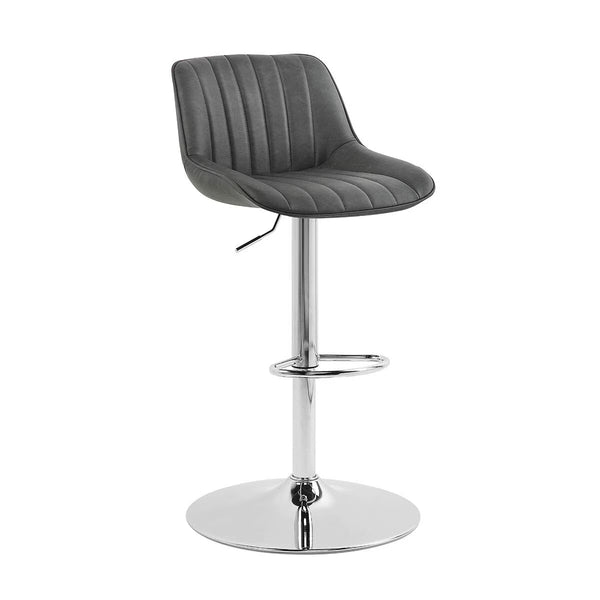 Bayside Furnishings Grey Stitched Gas Lift Bar Stool