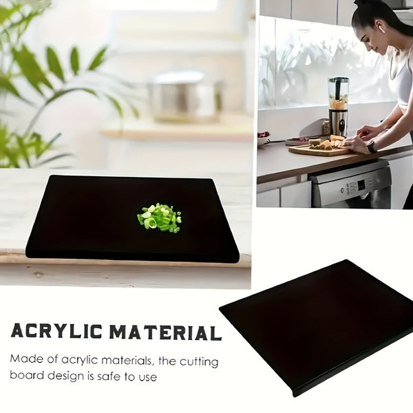 One Acrylic Cutting Board Designed for The Kitchen, Featuring A Non-Slip Surface And Easy-to-Clean Edge Lip for Protecting Countertops And Saving Space. It's Perfect for Chopping, Slicing, And Dicing.Making It An Essential Tool for Cooks.