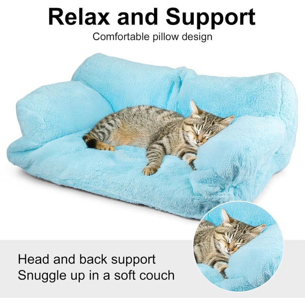 Cat Sofa 66x48x33cm Cat Couch Bed Pet Size 15-20 Stylish Cats Bed Catties Fluffy and Soft Catd Sofa Beds Small Dog Sofas Beds for Dogs and Cats for Small and Medium Dogs
