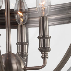 Feiss Adams 4 Light Pendant Chandelier - Antique Nickel