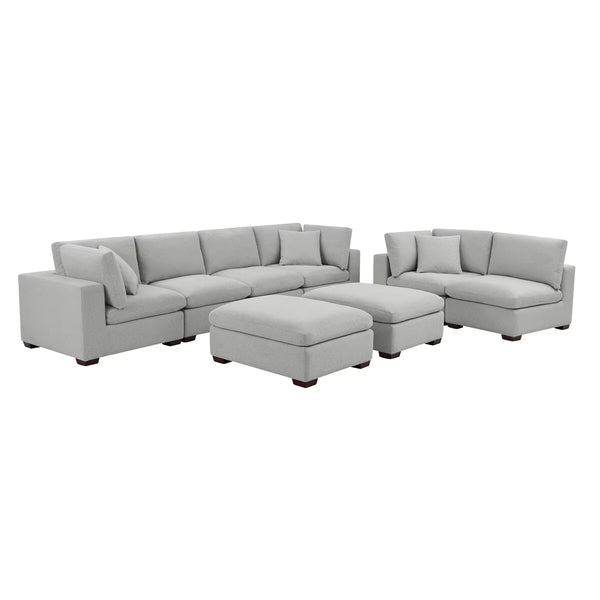 Thomasville Grey Fabric 8 Piece Modular Sofa