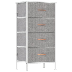 1pc Modern Tall Dresser with 4 Spacious Drawers - Large Storage Cabinet with MDF Wood Top & Sturdy Metal Frame, Freestanding Tall Tower Unit with Legs, 68.58cm+ Height, 3.2 Cu Ft Capacity, Space-Saving Vertical Organizer for Bedroom/Living Room