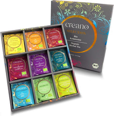 Creano Organic Herbal Tea Gift Set - 27 Organic Tea Bags in 9 Different Varieties - Tea Sampler - 54G*