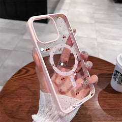 Cherry Polka Dot Phone Case, Supports Wireless Charging Anti-Drop Beige-Feel Magnetic Shell for iPhone 17 Pro Max/17 Air/16/15/14 PLUS/13/12/11 Samsung Galaxy A56/A55/A54/A36/A35/A26/A25/A16/A15/A06/S25 Ultra/S24 FE/S23 Plus/S22, Anti-Drop Phone