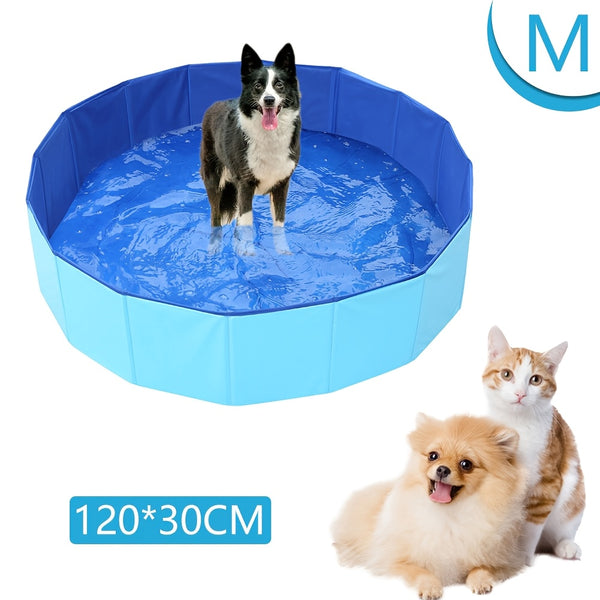 Foldable Dog Paddling Pool Pet Cat Swimming Pool Indoor/Outdoor Collapsible Summer Bathing Tub Shower Tub for Spring Outdoor Shower Play in Water