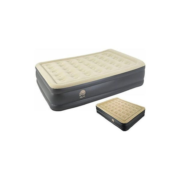 Trendi DELUXE INFLATABLE HIGH RAISED SINGLE AND DOUBLE AIR BED MATTRESS AIRBED W BUILT IN ELECTRIC PUMP