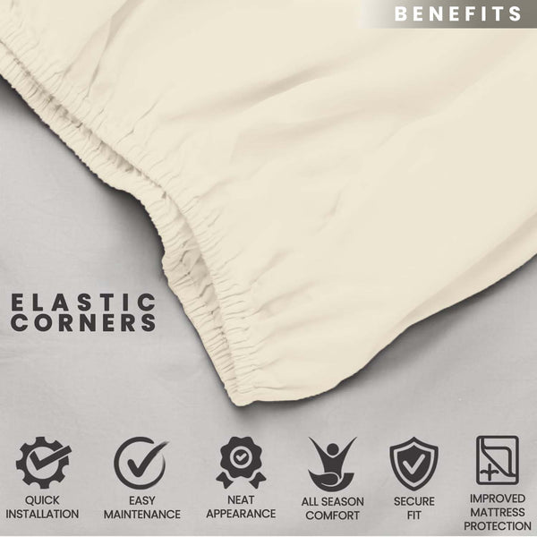 1pc Extra Deep Fitted Sheet, All seasons Bedding Ultra Soft Breathable Microfiber, Wrinkle-Free, Machine Washable, Hotel Quality All Sizes Available