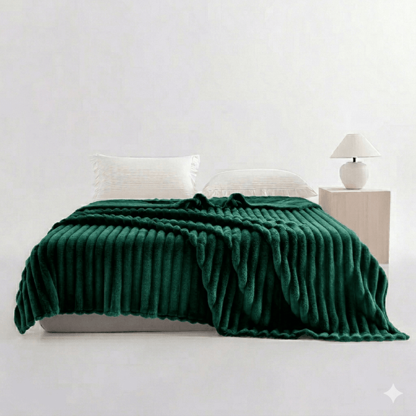 Luxuriously Ribbed Throw, Soft Plush Fleece Blanket, Lightweight and Cosy Sofa Bed throw, 204x248cm, Premium Quality Polyester Decorative Throw for Home Comfort | Fast Dispatch from Local Warehouse | Trusted UK Brand
