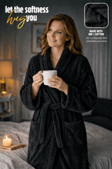 Women'S Cotton Bathrobe – Super Soft & Absorbent Spa and Loungewear Robe with Belt & Pockets Plain Elegant