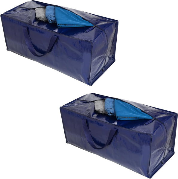 VENO 8 Pack Moving Bags Heavy-Duty Extra Large W/Backpack Straps, Moving House Essentials, Strong Handles & Zips, Clothes Storage, Packing, Laundry Bags, Reusable and Sustainable (Blue, 8 Pack)