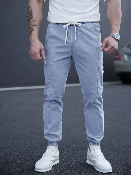 New Men's Washed Jeans for Spring and Autumn, Fashionable Ankle Pants, Comfortable Casual Trousers