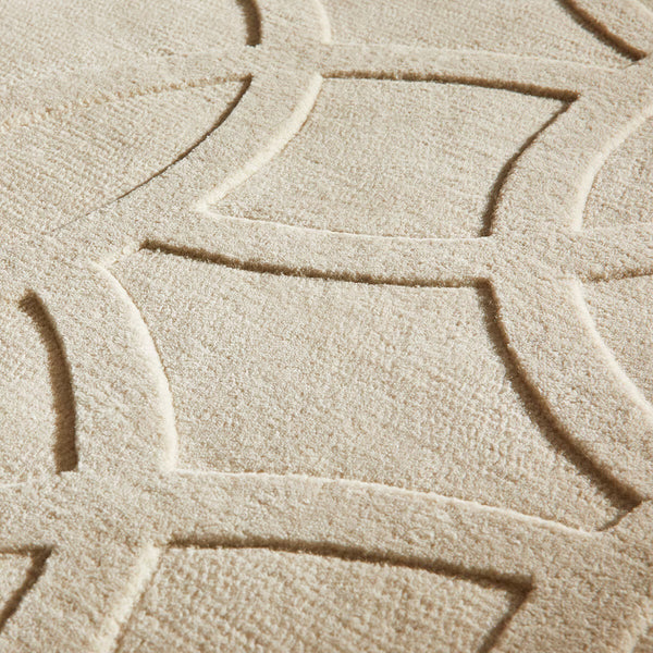 Concept Looms Priory Ivory Circles Rug in 4 Sizes
