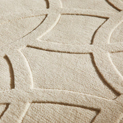 Concept Looms Priory Ivory Circles Rug in 4 Sizes