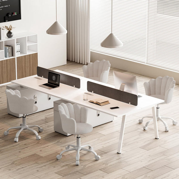 Shell-shaped Office Chair,Adjustable Chenille Swivel Chair,Soft and Flexible, Suitable for Bedrooms, Offices and Studies.