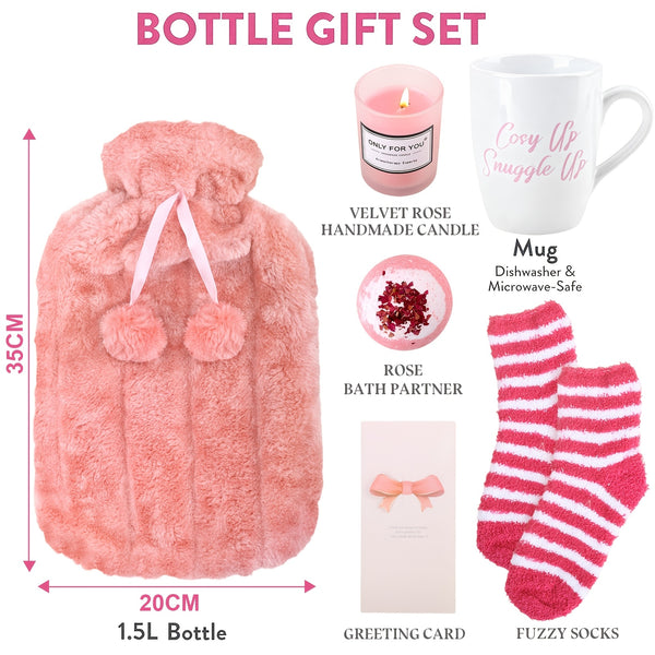 Pink Birthday Gifts for Women - Unique Pampering Gift Baskets, Perfect for Mothers, Wives, Sisters, Girls, Daughters, And Grandmothers - Rose Pamper Gifts, Relaxation Spa Ladies Gifts Self Care Package - Back to School - Valentine's Day Gift Set
